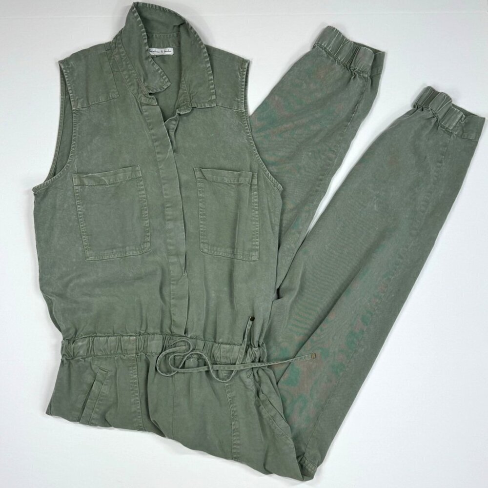 Young Fabulous & Broke Every Jumpsuit Sage Green Size M Sleeveless Tencel